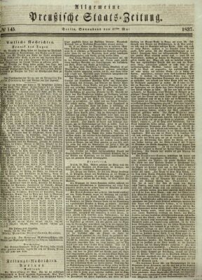 Allgemeine preußische Staats-Zeitung Samstag 27. Mai 1837