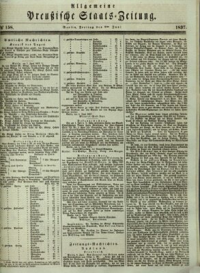 Allgemeine preußische Staats-Zeitung Freitag 9. Juni 1837