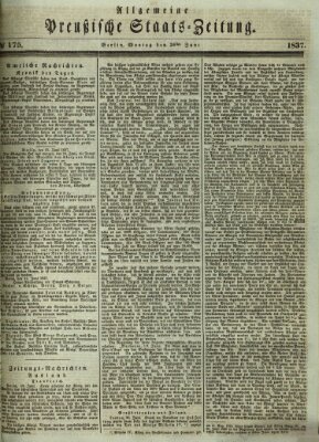 Allgemeine preußische Staats-Zeitung Montag 26. Juni 1837