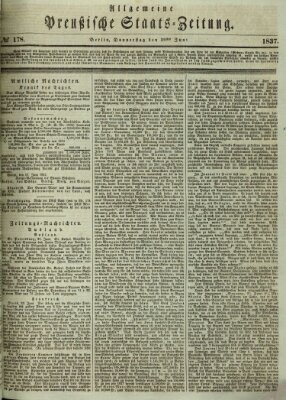 Allgemeine preußische Staats-Zeitung Donnerstag 29. Juni 1837