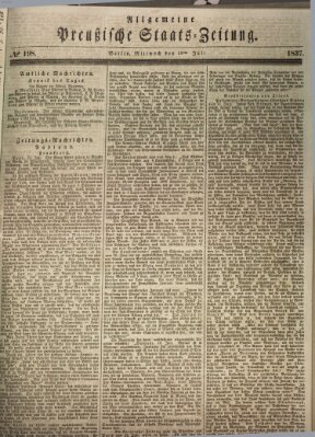 Allgemeine preußische Staats-Zeitung Mittwoch 19. Juli 1837