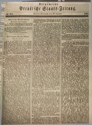 Allgemeine preußische Staats-Zeitung Mittwoch 2. August 1837