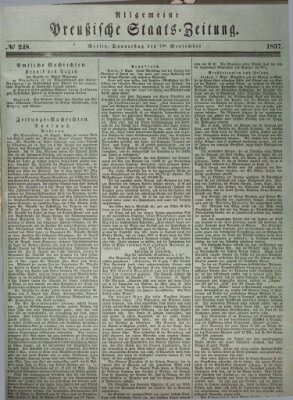 Allgemeine preußische Staats-Zeitung Donnerstag 7. September 1837
