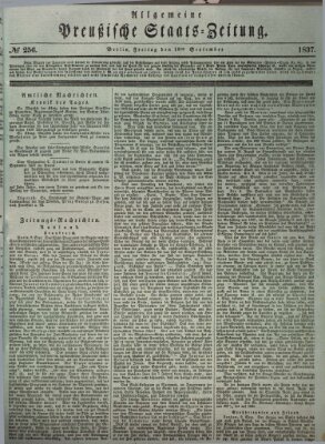 Allgemeine preußische Staats-Zeitung Freitag 15. September 1837