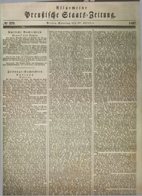 Allgemeine preußische Staats-Zeitung Sonntag 8. Oktober 1837