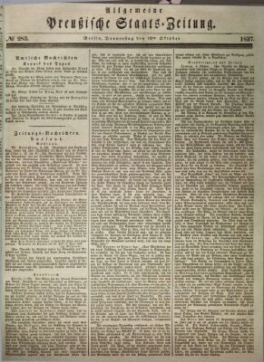Allgemeine preußische Staats-Zeitung Donnerstag 12. Oktober 1837