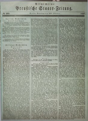 Allgemeine preußische Staats-Zeitung Sonntag 22. Oktober 1837