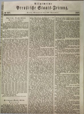 Allgemeine preußische Staats-Zeitung Samstag 25. November 1837