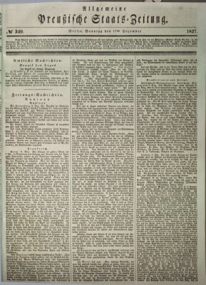 Allgemeine preußische Staats-Zeitung Sonntag 17. Dezember 1837