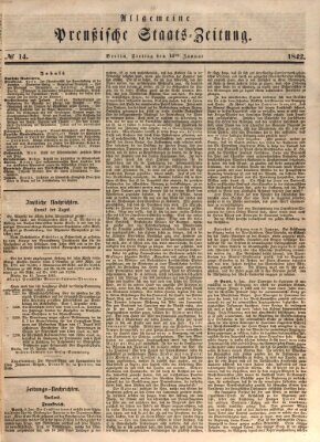 Allgemeine preußische Staats-Zeitung Freitag 14. Januar 1842