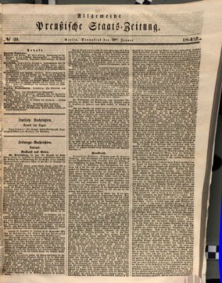 Allgemeine preußische Staats-Zeitung Samstag 29. Januar 1842
