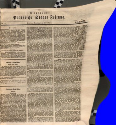 Allgemeine preußische Staats-Zeitung Montag 14. März 1842