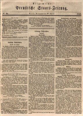 Allgemeine preußische Staats-Zeitung Mittwoch 6. April 1842
