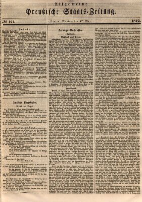 Allgemeine preußische Staats-Zeitung Montag 2. Mai 1842