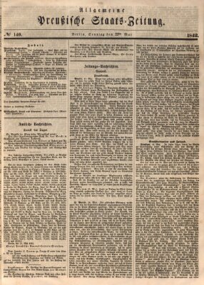 Allgemeine preußische Staats-Zeitung Sonntag 22. Mai 1842