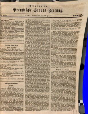 Allgemeine preußische Staats-Zeitung Samstag 4. Juni 1842