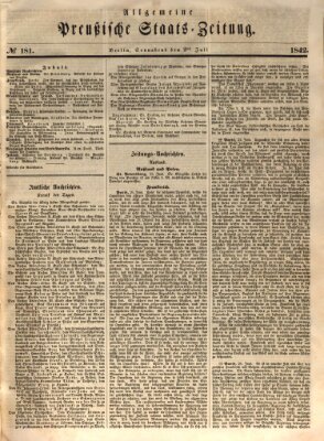 Allgemeine preußische Staats-Zeitung Samstag 2. Juli 1842
