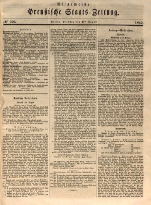 Allgemeine preußische Staats-Zeitung Dienstag 16. August 1842
