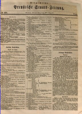Allgemeine preußische Staats-Zeitung Donnerstag 18. August 1842