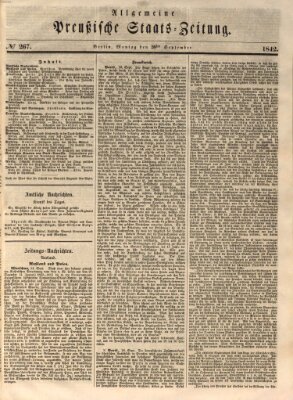 Allgemeine preußische Staats-Zeitung Montag 26. September 1842