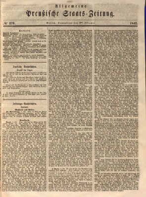 Allgemeine preußische Staats-Zeitung Samstag 8. Oktober 1842