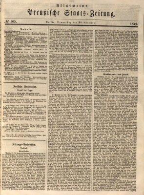 Allgemeine preußische Staats-Zeitung Donnerstag 3. November 1842