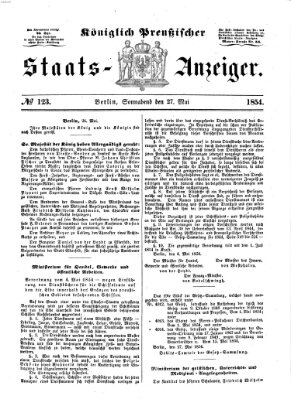 Königlich Preußischer Staats-Anzeiger (Allgemeine preußische Staats-Zeitung) Samstag 27. Mai 1854