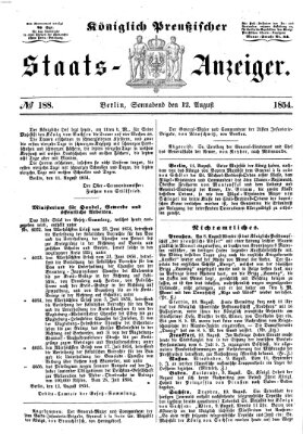Königlich Preußischer Staats-Anzeiger (Allgemeine preußische Staats-Zeitung) Samstag 12. August 1854