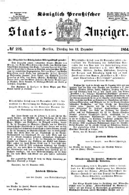 Königlich Preußischer Staats-Anzeiger (Allgemeine preußische Staats-Zeitung) Dienstag 12. Dezember 1854
