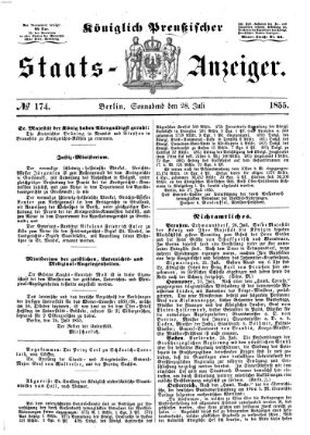 Königlich Preußischer Staats-Anzeiger (Allgemeine preußische Staats-Zeitung) Samstag 28. Juli 1855