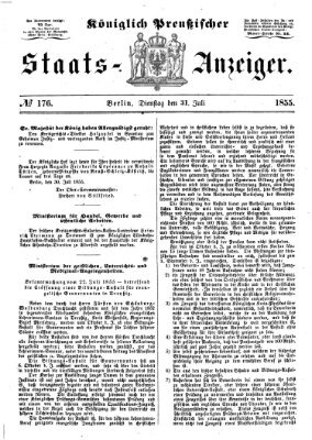 Königlich Preußischer Staats-Anzeiger (Allgemeine preußische Staats-Zeitung) Dienstag 31. Juli 1855