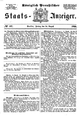 Königlich Preußischer Staats-Anzeiger (Allgemeine preußische Staats-Zeitung) Freitag 24. August 1855