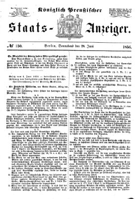 Königlich Preußischer Staats-Anzeiger (Allgemeine preußische Staats-Zeitung) Samstag 28. Juni 1856
