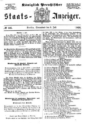 Königlich Preußischer Staats-Anzeiger (Allgemeine preußische Staats-Zeitung) Samstag 5. Juli 1856
