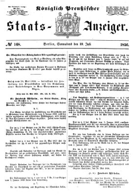 Königlich Preußischer Staats-Anzeiger (Allgemeine preußische Staats-Zeitung) Samstag 19. Juli 1856