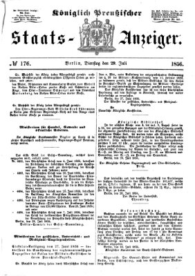 Königlich Preußischer Staats-Anzeiger (Allgemeine preußische Staats-Zeitung) Dienstag 29. Juli 1856
