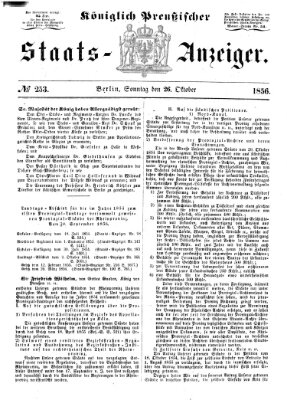 Königlich Preußischer Staats-Anzeiger (Allgemeine preußische Staats-Zeitung) Sonntag 26. Oktober 1856