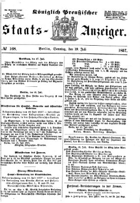 Königlich Preußischer Staats-Anzeiger (Allgemeine preußische Staats-Zeitung) Sonntag 19. Juli 1857