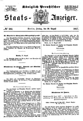 Königlich Preußischer Staats-Anzeiger (Allgemeine preußische Staats-Zeitung) Freitag 28. August 1857