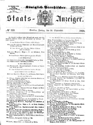 Königlich Preußischer Staats-Anzeiger (Allgemeine preußische Staats-Zeitung) Freitag 24. September 1858