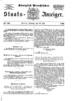 Königlich Preußischer Staats-Anzeiger (Allgemeine preußische Staats-Zeitung) Sonntag 10. Juli 1859