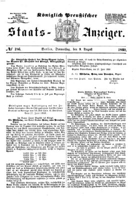 Königlich Preußischer Staats-Anzeiger (Allgemeine preußische Staats-Zeitung) Donnerstag 9. August 1860