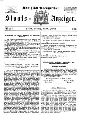 Königlich Preußischer Staats-Anzeiger (Allgemeine preußische Staats-Zeitung) Sonntag 28. Oktober 1860