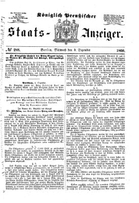 Königlich Preußischer Staats-Anzeiger (Allgemeine preußische Staats-Zeitung) Mittwoch 5. Dezember 1860