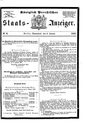 Königlich Preußischer Staats-Anzeiger (Allgemeine preußische Staats-Zeitung) Samstag 5. Januar 1861