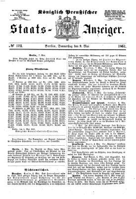 Königlich Preußischer Staats-Anzeiger (Allgemeine preußische Staats-Zeitung) Donnerstag 9. Mai 1861