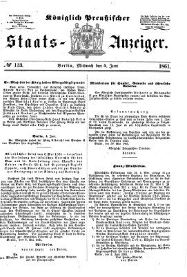 Königlich Preußischer Staats-Anzeiger (Allgemeine preußische Staats-Zeitung) Mittwoch 5. Juni 1861