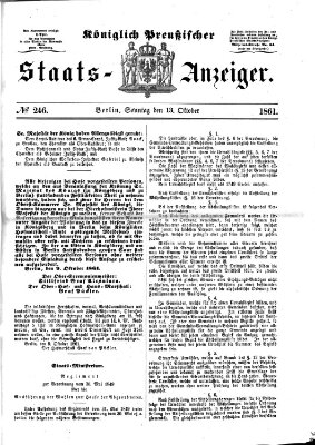 Königlich Preußischer Staats-Anzeiger (Allgemeine preußische Staats-Zeitung) Sonntag 13. Oktober 1861