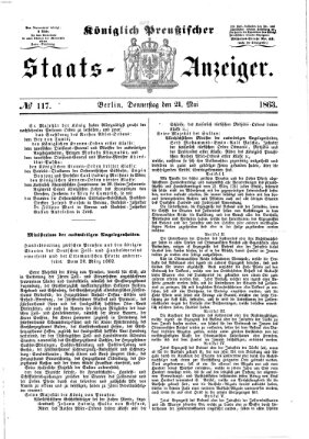 Königlich Preußischer Staats-Anzeiger (Allgemeine preußische Staats-Zeitung) Donnerstag 21. Mai 1863
