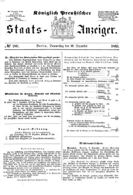 Königlich Preußischer Staats-Anzeiger (Allgemeine preußische Staats-Zeitung) Donnerstag 10. Dezember 1863